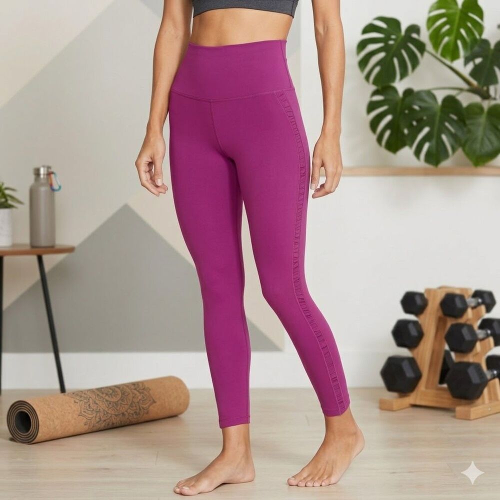 Nike Dri-FIT Soft Flex Yoga Pants XS Magenta Fuchsia Ruched High Rise Leggings